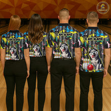Load image into Gallery viewer, Funny Husky Bowling Shirt for Men Custom Bowling Team Jersey Bowling Outfit Polo &amp; Quarter-Zip QZT971