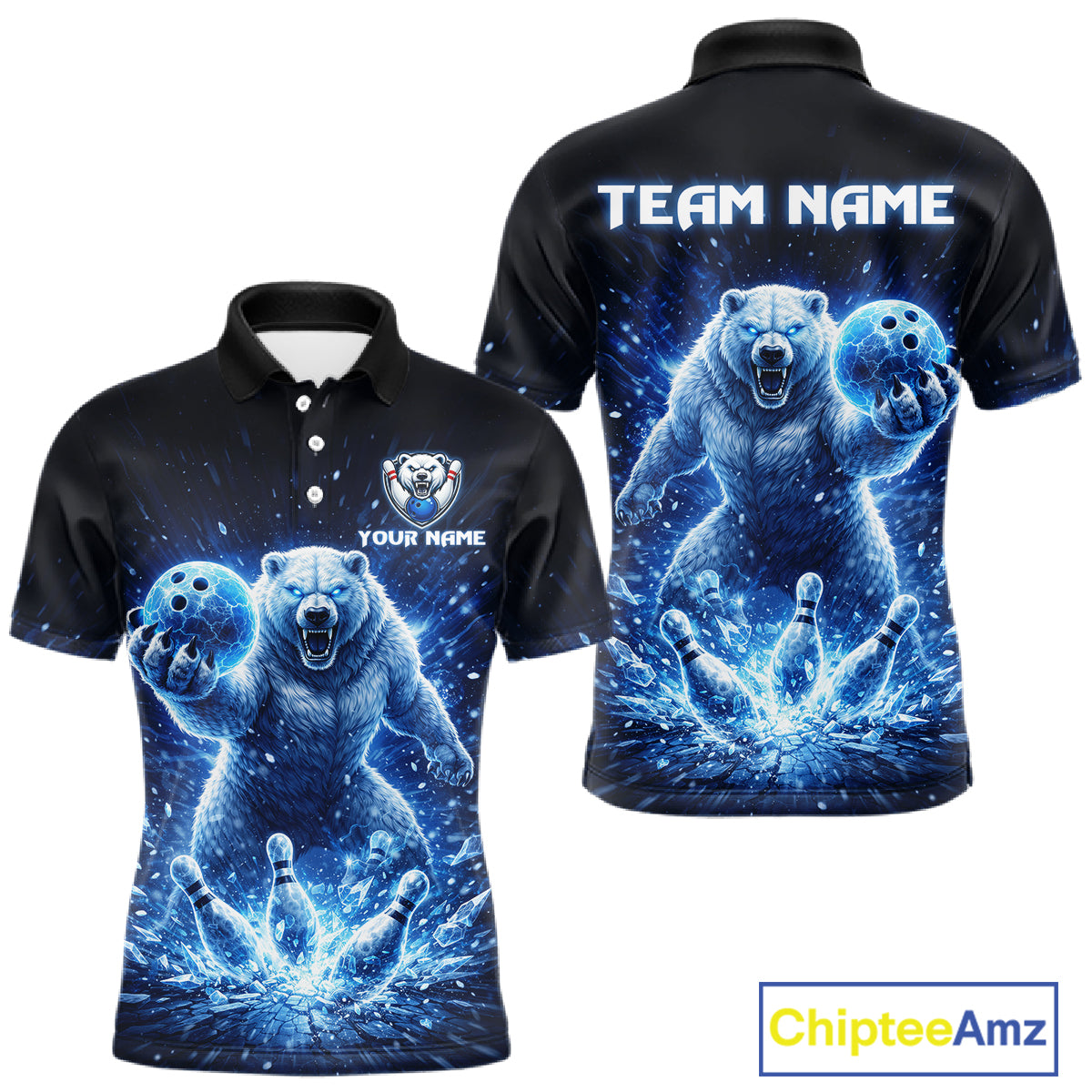 Custom Polar Beer Bowling Team Shirt for Men Ice Bowling Jersey Bowling Uniform Polo & Quarter-Zip QZT973
