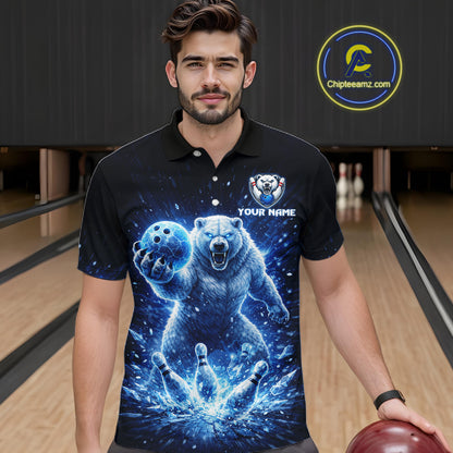 Custom Polar Beer Bowling Team Shirt for Men Ice Bowling Jersey Bowling Uniform Polo & Quarter-Zip QZT973
