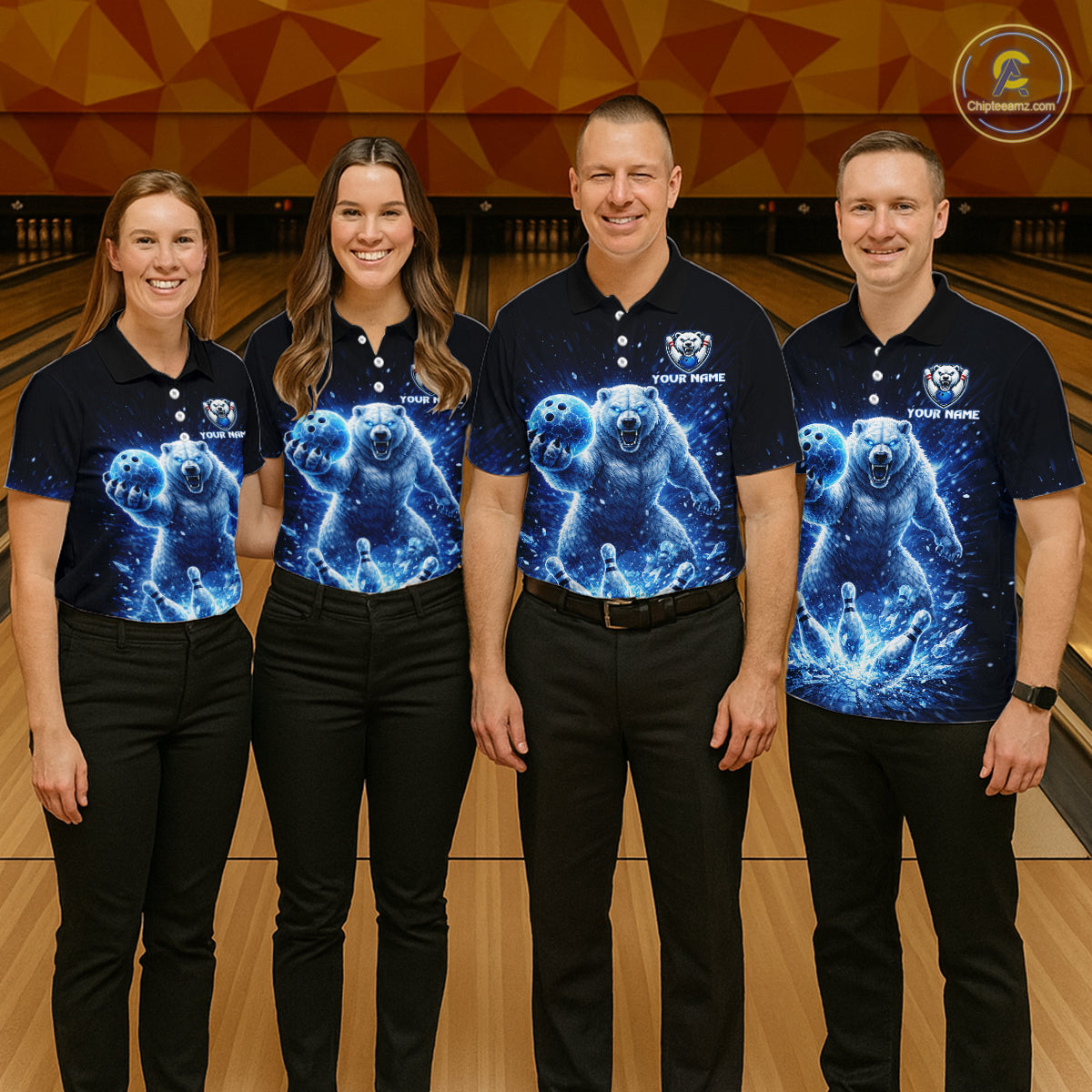 Custom Polar Beer Bowling Team Shirt for Men Ice Bowling Jersey Bowling Uniform Polo & Quarter-Zip QZT973
