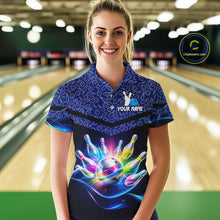 Load image into Gallery viewer, Personalized Bowling Team Shirt for Women  Polo &amp; 1/4 Zip Bowling Jersey League QZT839