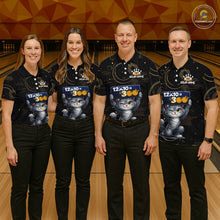 Load image into Gallery viewer, Custom Funny Cat Bowling Math Shirt Polo &amp; 1/4-Zip Bowling League Jersey Bowling Outfit for Women QZT927