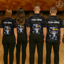 Load image into Gallery viewer, Custom Funny Cat Bowling Math Shirt Polo &amp; 1/4-Zip Bowling League Jersey Bowling Outfit for Women QZT927
