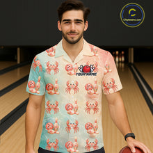 Load image into Gallery viewer, Custom Floral Crab Bowling Hawaiian Shirts for Men Women Bowling Team Jersey QZT1071