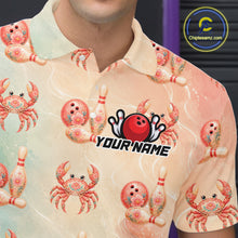 Load image into Gallery viewer, Shirt with crab and bowling design, featuring a logo and 'Your Name' text.