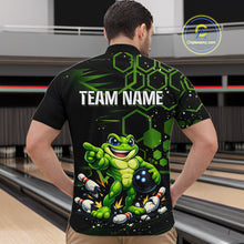 Load image into Gallery viewer, Custom Funny Green Frog Bowling Team Jersey Ugly Bowling Shirt for Men Polo &amp; Quarter-Zip QZT844