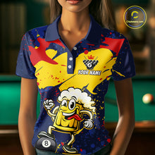 Load image into Gallery viewer, Funny Beer 8 Ball Billiard Shirt for Women Custom Billiard Jersey Pool Shirt Polo &amp; Quarter-Zip BHT19