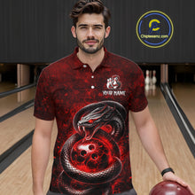Load image into Gallery viewer, Red Snake Bowling Shirt for Men Personalized Bowling Team Jersey Polo &amp; Quarter-Zip QZT934