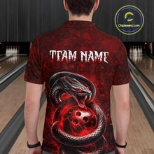 Load image into Gallery viewer, Red Snake Bowling Shirt for Men Personalized Bowling Team Jersey Polo &amp; Quarter-Zip QZT934