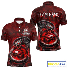Load image into Gallery viewer, Red Snake Bowling Shirt for Men Personalized Bowling Team Jersey Polo &amp; Quarter-Zip QZT934