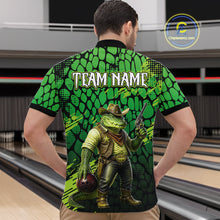 Load image into Gallery viewer, Funny Green Cowboy Alliagator Bowling Shirt for Men Custom Bowling Team Jersey Polo &amp; 1/4-Zip Bowling Outfit QZT1012