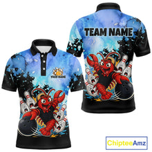Load image into Gallery viewer, Custom Funny Crawfish Bowling Team Jersey for Men Bowling Shirt Polo &amp; 1/4 Zip QZT1015