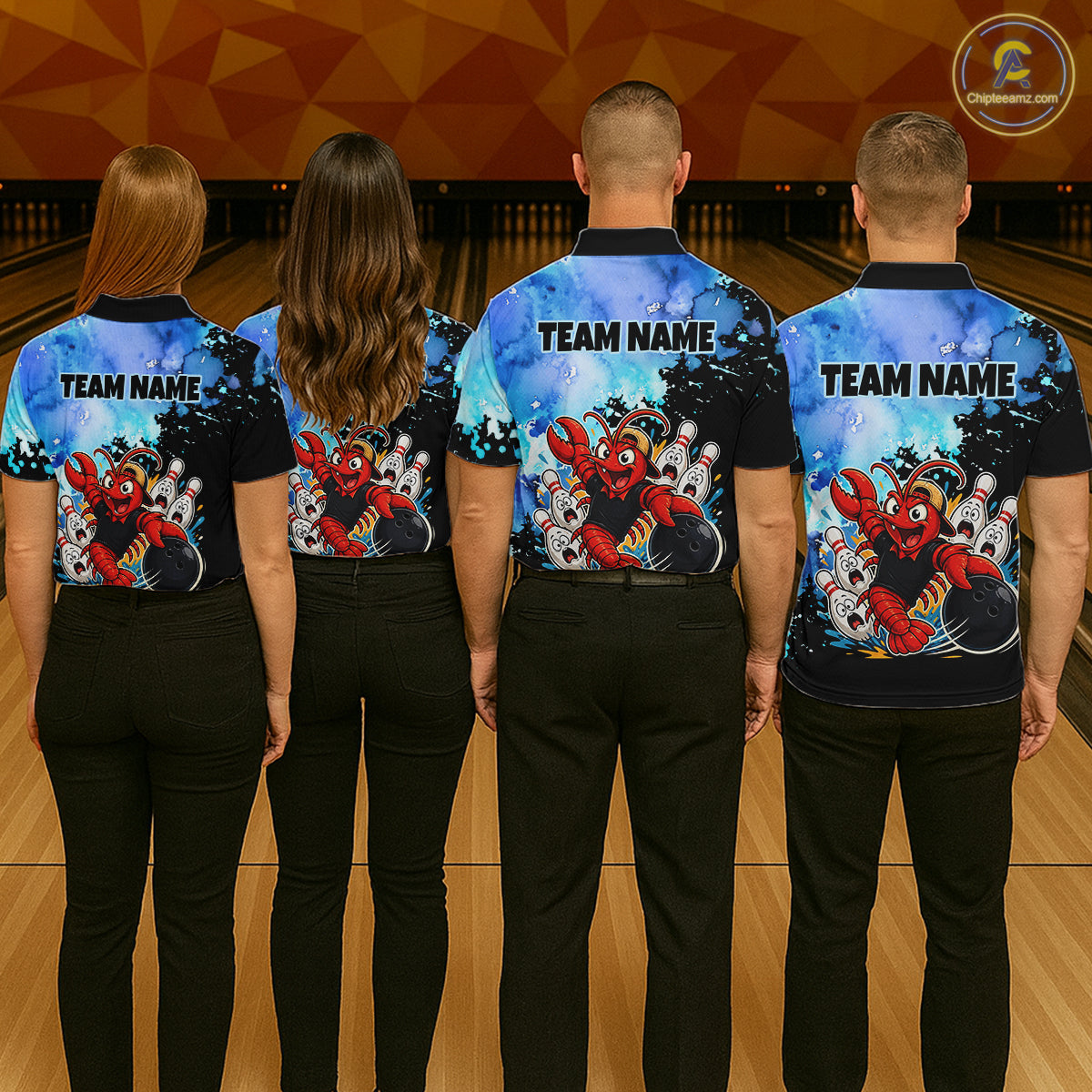 Custom Funny Crawfish Bowling Team Jersey for Men Bowling Shirt Polo & 1/4 Zip QZT1015
