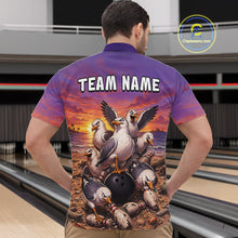 Load image into Gallery viewer, Custom Sunset Funny Gull Team Bowling Shirt for Men Bowling League Jersey Polo &amp; Quarter-Zip QZT1017