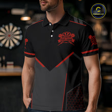 Load image into Gallery viewer, Personalized Red Dart Team Shirt for Men Custom Dart Jersey Polo &amp; 1/4-Zip Dartboard Outfit DHT16