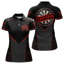 Load image into Gallery viewer, Personalized Red Dart Team Shirt for Women Custom Dart Jersey Polo &amp; 1/4-Zip Dartboard Outfit DHT16