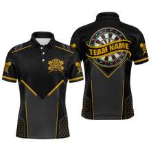 Load image into Gallery viewer, Personalized Yellow Dart Team Shirt for Men Custom Dart Jersey Polo &amp; 1/4-Zip Dartboard Outfit DHT16