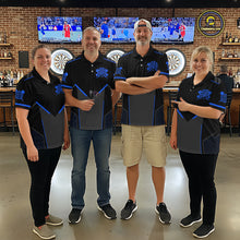 Load image into Gallery viewer, Personalized Blue Dart Team Shirt for Men Custom Dart Jersey Polo &amp; 1/4-Zip Dartboard Outfit DHT16