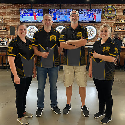 Personalized Yellow Dart Team Shirt for Women Custom Dart Jersey Polo & 1/4-Zip Dartboard Outfit DHT16