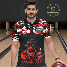 Load image into Gallery viewer, Custom Red Camo Bowling Shirt Crawfish Bowling League for Men Bowling Accessories QZT850