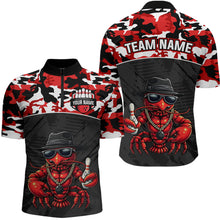Load image into Gallery viewer, Custom Red Camo Bowling Shirt Crawfish Bowling League for Men Bowling Accessories QZT850