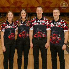 Load image into Gallery viewer, Custom Red Camo Bowling Shirt Crawfish Bowling League for Men Bowling Accessories QZT850