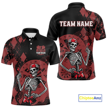 Load image into Gallery viewer, Custom Black &amp; Red Dart Shirts for Team Polo &amp; Quarter-Zip Dart Jersey for Men Dart Outfit DHT25