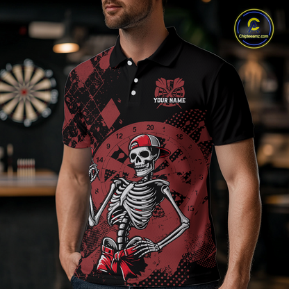 Custom Black & Red Dart Shirts for Team Polo & Quarter-Zip Dart Jersey for Men Dart Outfit DHT25