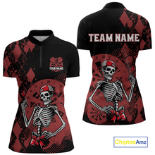 Load image into Gallery viewer, Custom Black &amp; Red Dart Shirts for Team Polo &amp; Quarter-Zip Dart Jersey for Women Dart Outfit DHT25