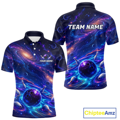 Custom Galaxy Bowling Shirt for Men Bowling League Jersey Bowling Outfit QZT1208