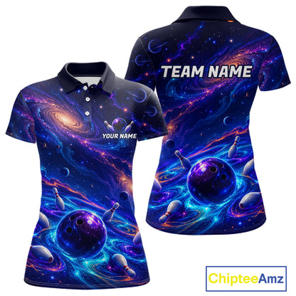Custom Galaxy Bowling Shirt for Women Bowling League Jersey Bowling Outfit QZT1208