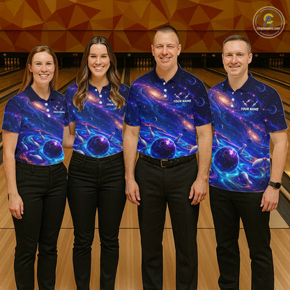 Custom Galaxy Bowling Shirt for Women Bowling League Jersey Bowling Outfit QZT1208