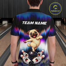 Load image into Gallery viewer, Custom Colorful Funny Pug Dog Bowling Shirt Bowling Jersey for Men Polo &amp; 1/4-Zip Bowling Outfit QZT905