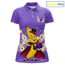 Load image into Gallery viewer, Purple polo shirt with cartoon character design and 'ChipteeAmz' branding