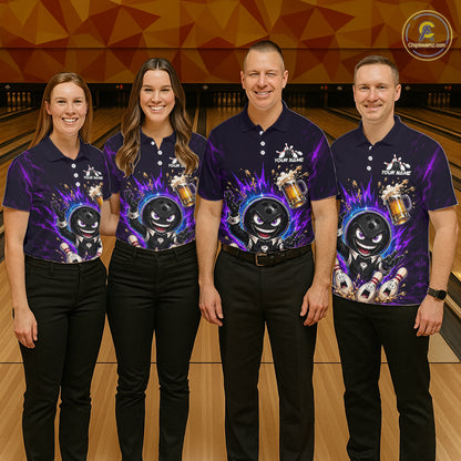 Custom Beer Bowling Shirt for Men Funny Bowling Team Jersey Polo & Quarter-Zip QZT1223