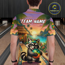 Load image into Gallery viewer, Floral Raccoon Bowling Shirt for Men Custom Bowling Team Jersey Polo &amp; Quarter-Zip QZT993