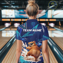 Load image into Gallery viewer, Custom Funny Wombat Bowling Team Shirt Navy Bowling Jersey for Women Bowling Performance QZT924