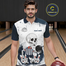 Load image into Gallery viewer, Skeleton Bowling Team Shirt for Men Personalized Funny Bowling Team Jersey Polo &amp; 1/4-Zip QZT818