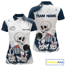 Load image into Gallery viewer, Skeleton Bowling Team Shirt for Women Personalized Funny Bowling Team Jersey Polo &amp; 1/4-Zip QZT818