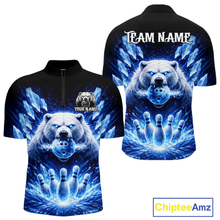 Load image into Gallery viewer, Custom Polar Beer Bowling Shirt for Men Ice Bowling Jersey Polo &amp; 1/4-Zip Bowling Uniform for Team QZT972