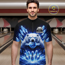 Load image into Gallery viewer, Custom Polar Beer Bowling Shirt for Men Ice Bowling Jersey Polo &amp; 1/4-Zip Bowling Uniform for Team QZT972