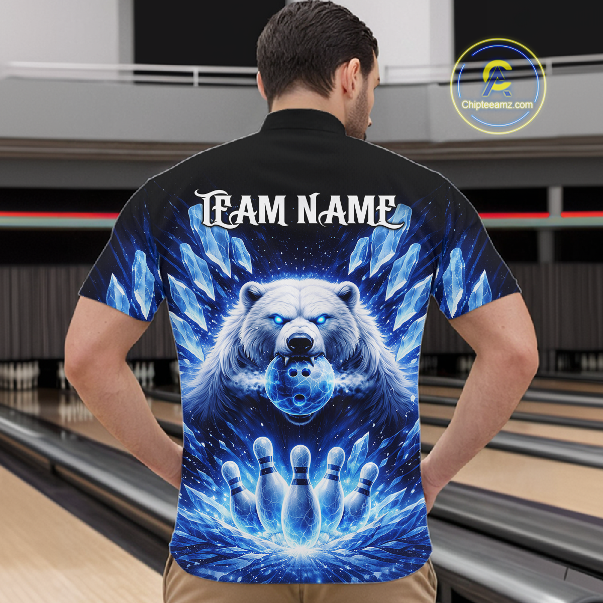 Custom Polar Beer Bowling Shirt for Men Ice Bowling Jersey Polo & 1/4-Zip Bowling Uniform for Team QZT972
