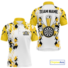 Load image into Gallery viewer, Custom Funny Beer Dart Shirt Argyle Dart Team Jersey for Men Dartboard Polo &amp; Quarter-Zip Shirts DHT14