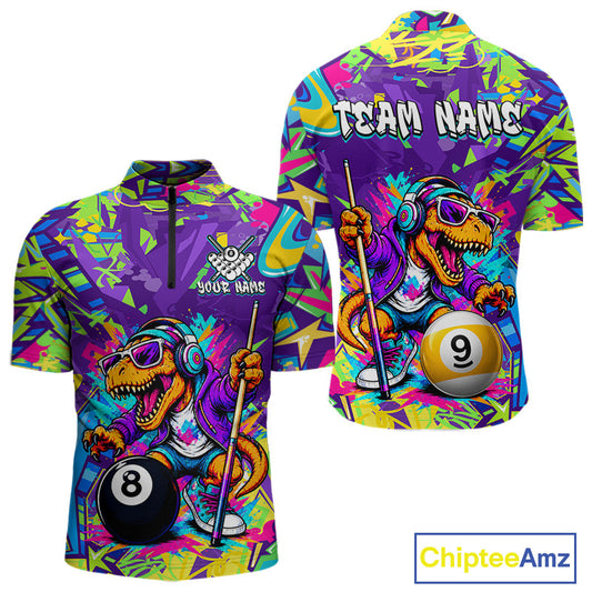 Graffiti jersey with dinosaur design and pool ball graphics, featuring 'Chiptee Amz' branding.
