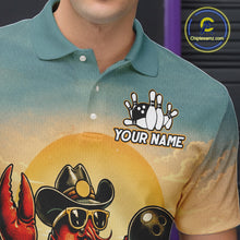 Load image into Gallery viewer, Custom Funny Crawfish Bowling Team Shirt for Men Bowling Jersey League Outfit QZT855