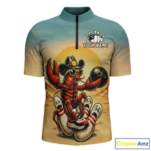 Load image into Gallery viewer, Custom Funny Crawfish Bowling Team Shirt for Men Bowling Jersey League Outfit QZT855