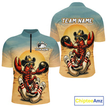 Load image into Gallery viewer, Custom Funny Crawfish Bowling Team Shirt for Men Bowling Jersey League Outfit QZT855