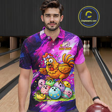 Load image into Gallery viewer, Custom Funny Chicken Bowling Team Shirt for Men Easter Bowling League Jersey Polo &amp; 1/4-Zip QZT939