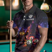 Load image into Gallery viewer, Custom Owl Witch Billiard Shirt for Men 8 Ball Billiard Jersey Pool Shirt Polo &amp; 1/4 Zip Unisex BHT3