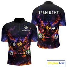 Load image into Gallery viewer, Custom Owl Witch Billiard Shirt for Men 8 Ball Billiard Jersey Pool Shirt Polo &amp; 1/4 Zip Unisex BHT3